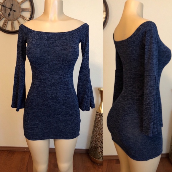 Fashion Nova Dresses & Skirts - Fashion Nova Blue Off the Shoulder Mini Dress